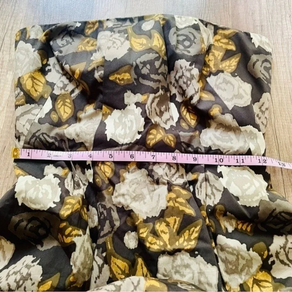 J. Crew Black Floral Strapless A-Line Dress Size 00